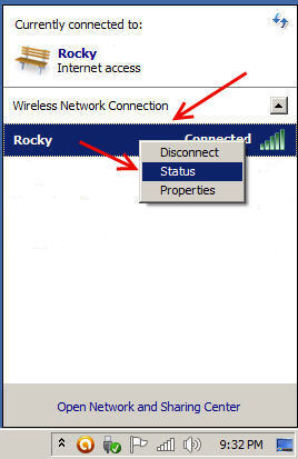 Wireless Network Connection window